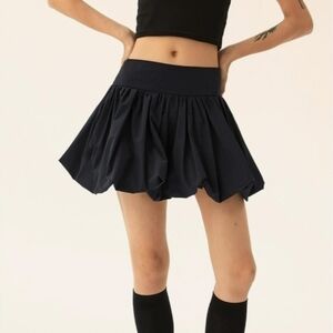 Black Bubble Skirt - Women's Flared Mini Skirt